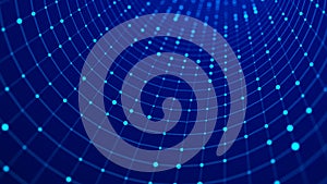 Network connection structure. Abstract technology grid background. Big data digital background. 3d rendering