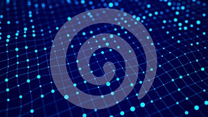 Network connection structure. Abstract technology wave background. Big data digital background. 3d rendering