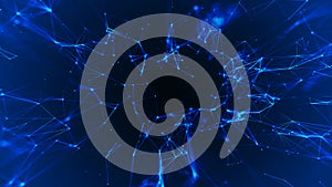 Network connection structure. Big data. Connecting points and lines. Abstract technology background. Plexus effect. 3d