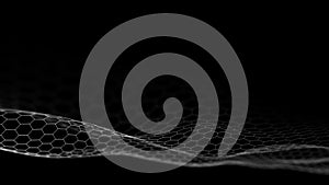 Network connection structure. Big data visualization. Futuristic hexagon background. Artificial intelligence. 3D rendering
