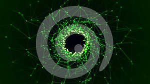 Network connection structure. Connecting points and lines. Big data. Abstract technology background. 3d rendering.