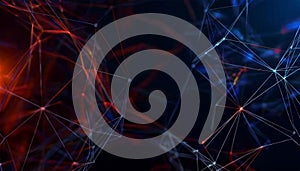 Network connection structure. Connecting points and lines. Big data. Abstract technology background. Plexus effect. 3d rendering