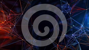 Network connection structure. Connecting points and lines. Big data. Abstract technology background. Plexus effect. 3d rendering