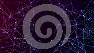 Network connection structure. Connecting points and lines. Big data. Abstract technology background. Plexus effect. 3d rendering