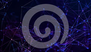 Network connection structure. Connecting points and lines. Big data. Abstract technology background. Plexus effect. 3d rendering