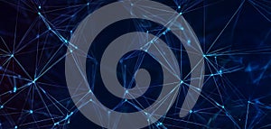 Network connection structure. Connecting points and lines. Big data. Abstract technology background. Plexus effect. 3d rendering