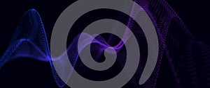 Network connection structure. Futuristic abstract mesh. Wave with the connection of points and lines. Big data