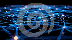 Network Connection Structure, Nodes And Lines Technology