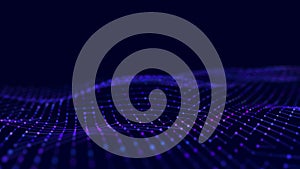 Network connection structure. Wave with the connection of points and lines. Big data. 3D rendering