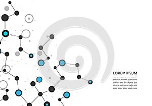Network connection structure on white background. Data science concept. Internet technology. Vector data