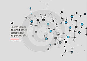 Network connection structure on white background. Data science concept. Internet technology. Vector data