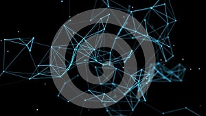 Network connection technology. Abstract background with points and lines. Big data visualisation. 3D rendering