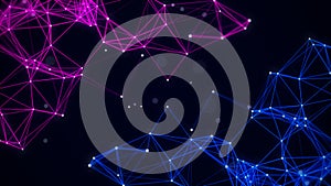 Network connection technology. Abstract background with points and lines. 3D rendering
