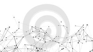 Network connection technology. Abstract background with style points and lines. 3D rendering