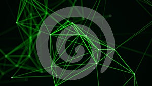 Network connection technology. Abstract green background. Digital backdrop. Big data visualization. 3D rendering