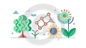 Network Connection Tree Growth Tech Icon, vector design Generative AI