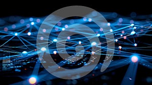 Network Connection Visual: Data Nodes And Lines