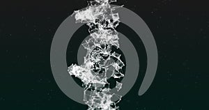 Network of connections forming DNA structure against black background