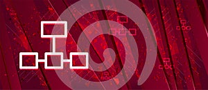 Network connections icon Abstract design bright red banner background