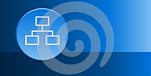 Network connections icon glassy modern blue button abstract background