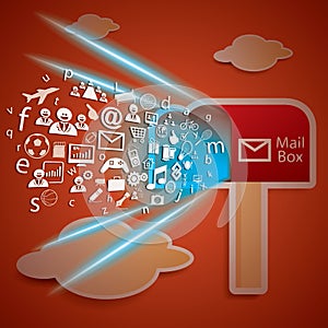 Network Connectivity to mail box concept vector