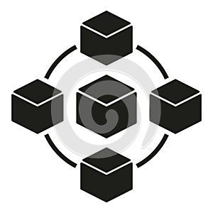 Network cube icon simple vector. Block chain