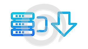 Network Data Flow and Download Icon, vector design Generative AI