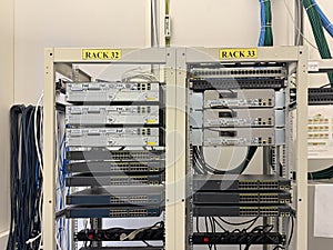 Network data rack with networking equipment