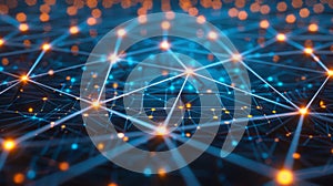 Network Data Visualization, Connection Points And Lines