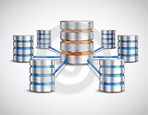 Network database concept vector design illustration