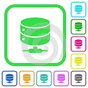 Network database vivid colored flat icons