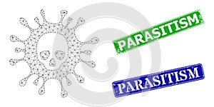 Grunge Parasitism Imprints and Polygonal Mesh Death Virus Icon photo