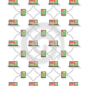 Network Design Concept With Laptops And Tablets