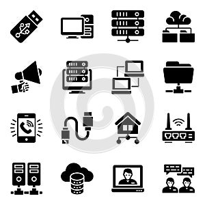 Network Devices Glyph Icons Pack