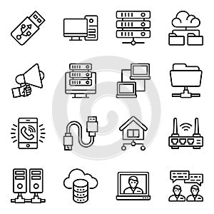 Network Devices Line Icons Pack