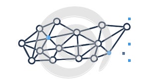 Network Diagram with Connected Nodes Data, vector design Generative AI