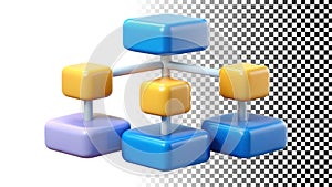 Network diagram icon connection structure hierarchy data flow png transparent image Generative AI