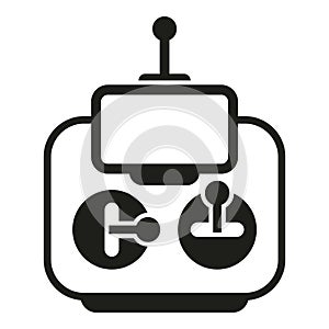 Network digital map drone icon flat vector. Aerial secure view