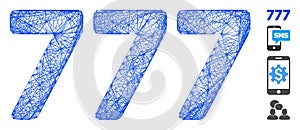 Network 777 Digits Text Vector Mesh