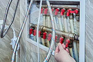 Network distribution pipes with valves, home pumping water distribution systems.