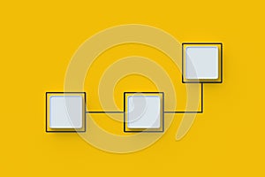 Network distribution. Scheme made from empty buttons
