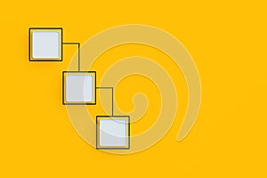 Network distribution. Scheme made from empty buttons