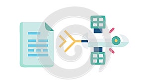 Network Document Icon: Data Flow & Interconnected Information Systems, vector design Generative AI
