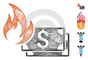 Network Dollar Banknotes Fire Vector Mesh