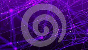 Network of dots connected by lines. DNA twisted structure. Abstract background. Big data visualization. 3D rendering