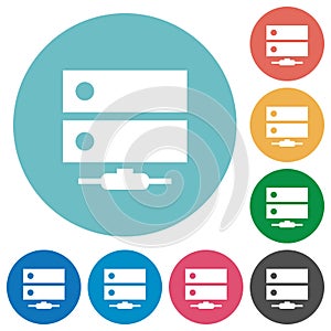 Network drive flat round icons