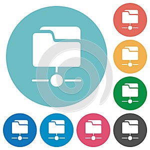 Network drive flat round icons