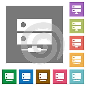 Network drive square flat icons
