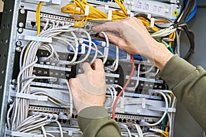 network engineer admin works with server equipment