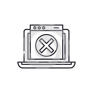 Network error line icon concept. Network error vector linear illustration, symbol, sign